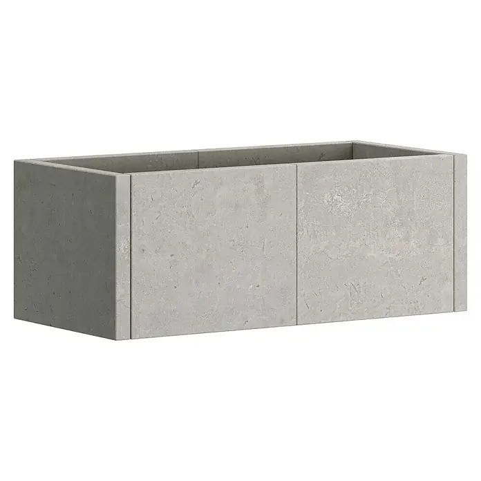 Diephaus Hochbeet - 210 x 100 x 80 cm, Beton, Grau - Rechteckiger hellgrauer Beton-Pflanzkasten mit strukturierter Oberfläche.