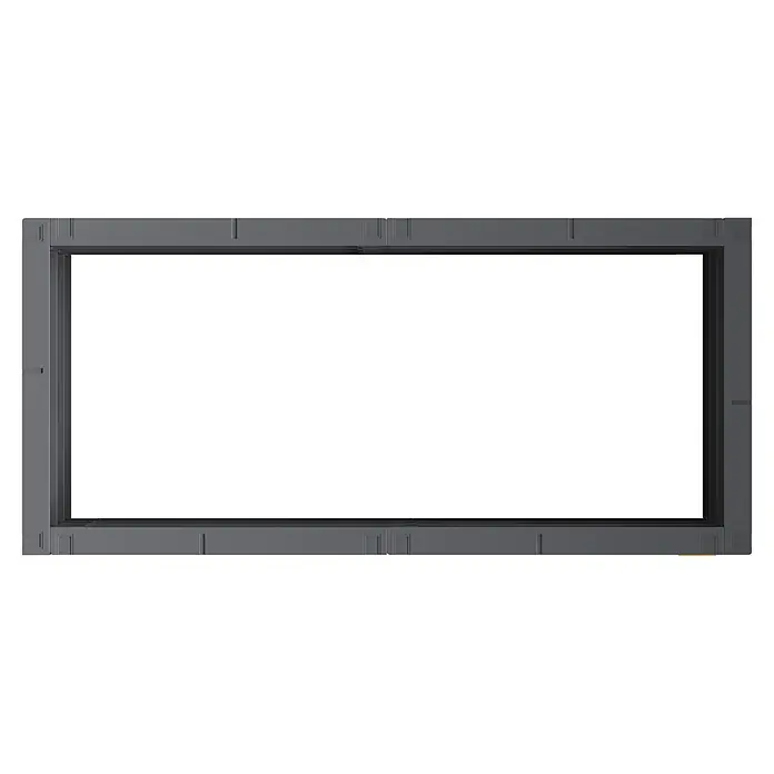 Juwel Hochbeet Timber 3-reihig - 130 x 60 x 60 cm, Kunststoff, Anthrazit - Grauer, rechteckiger Rahmen mit dezenten Musterdetails für eine Tür oder ein Fenster.