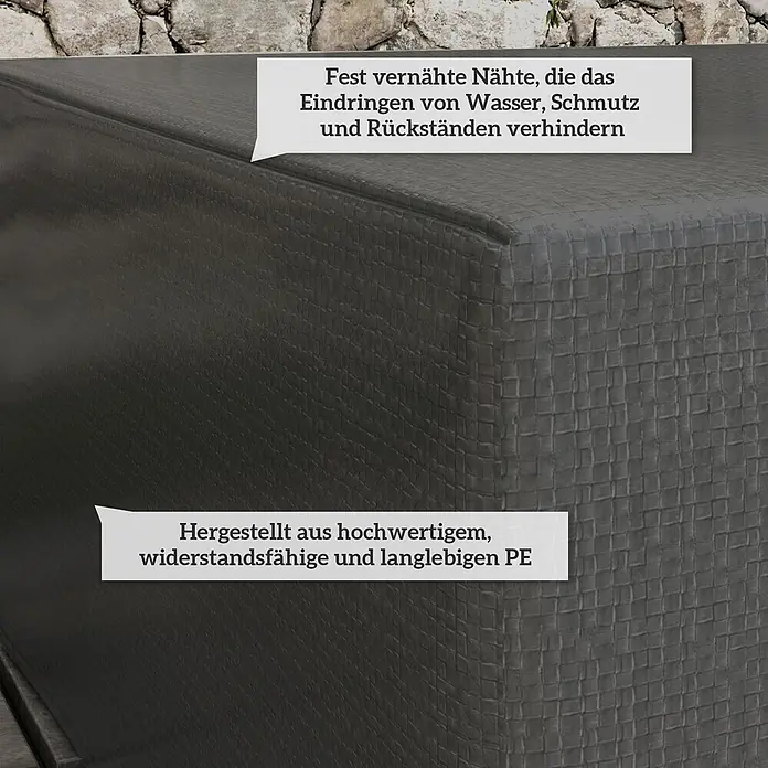 Outsunny Loungemöbel Schutzhülle - Polyethylen, Grau - Dunkelgraue PE-Schutzhülle mit fest vernähten Nähten schützt vor Wasser und Schmutz. Hochwertig, widerstandsfähig und langlebig.
