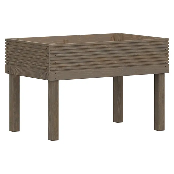 Siena Garden Hochbeet Maxi - 119 x 75 x 79 cm, Holz, Grau - Erhöhtes Holz-Pflanzgefäß mit Lattenseiten und vier Beinen in natürlicher Holzoptik.