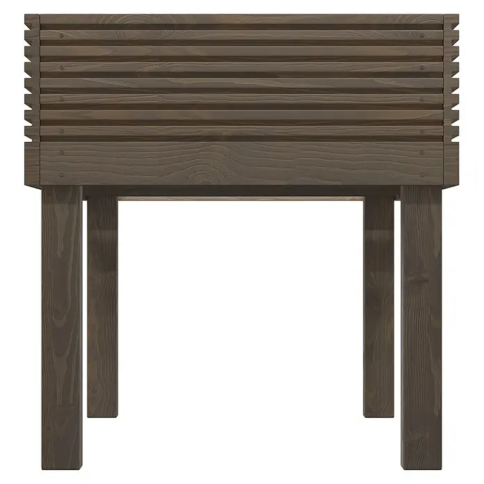 Siena Garden Hochbeet Maxi - 119 x 75 x 79 cm, Holz, Grau - Dunkelbraunes Hochbeet aus Holz mit Lattenseiten und vier Beinen.