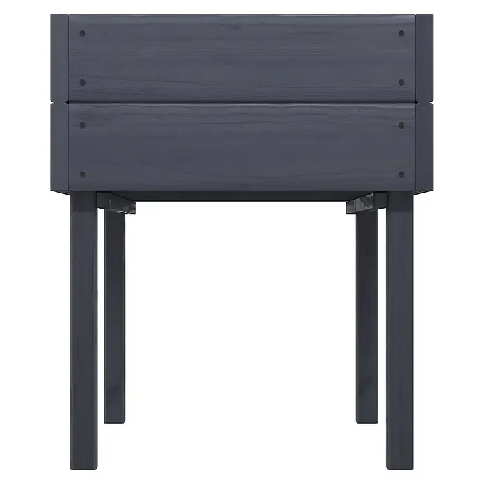 Siena Garden Hochbeet Fiete für Kinder - 75 x 50 x 60 cm, Holz, Grau - Dunkelgraues Hochbeet aus Holz mit sichtbarer Maserung und Schraubendetails, auf vier Beinen.