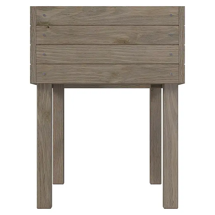 Siena Garden Hochbeet Max - 119 x 59 x 79 cm, Holz, Grau - Helles, braunes Hochbeet aus Holz mit Lattenrost und stabilen Beinen für erhöhten Gartenbau.