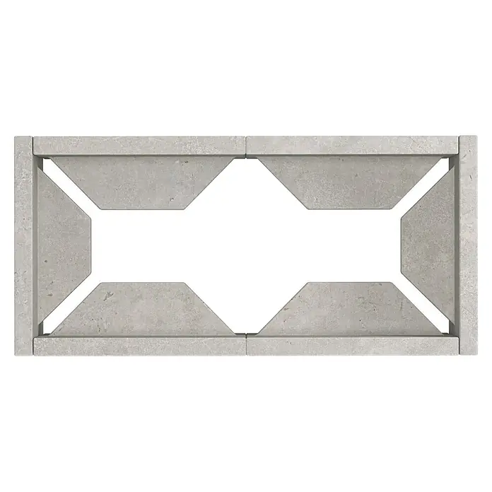 Diephaus Hochbeet - 210 x 100 x 80 cm, Beton, Grau - Hellgraues dekoratives Betonelement mit offenem geometrischem X-Muster.