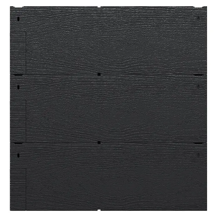 Juwel Hochbeet Timber 3-reihig - 130 x 60 x 60 cm, Kunststoff, Anthrazit - Drei ineinandergreifende dunkelgraue, texturierte Paneele mit sichtbaren Verbindungspunkten.