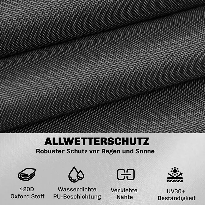 Outsunny Loungemöbel Schutzhülle - Oxford-Stoff, Schwarz - Dunkelgrauer 420D Oxford-Stoff mit wasserdichter PU-Beschichtung, verklebten Nähten und UV30+ Beständigkeit für Allwetterschutz.