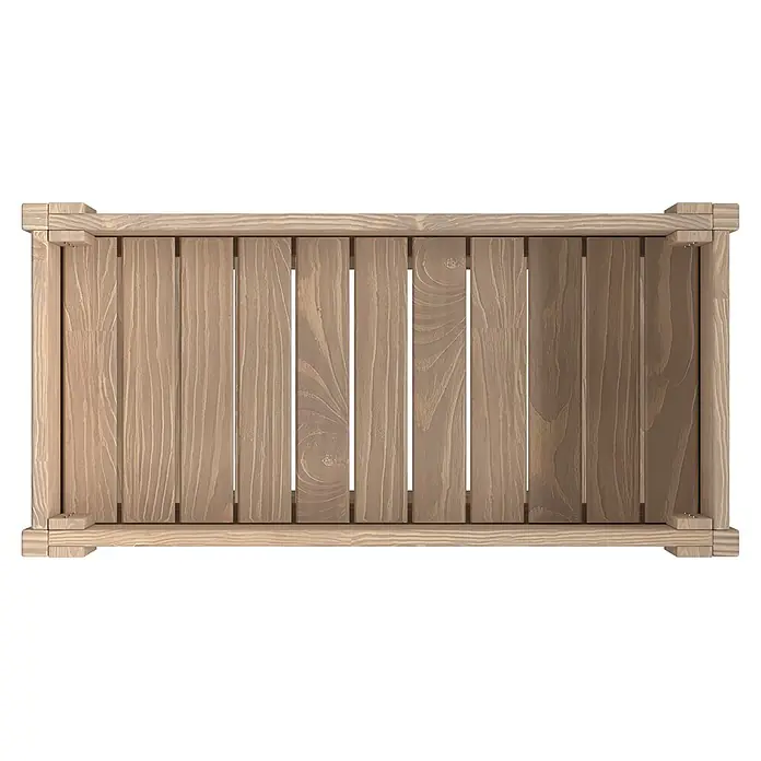 Siena Garden Hochbeet Aron - 79 x 39 x 79 cm, Holz, Grau - Helle Holzlattenkiste, Draufsicht.