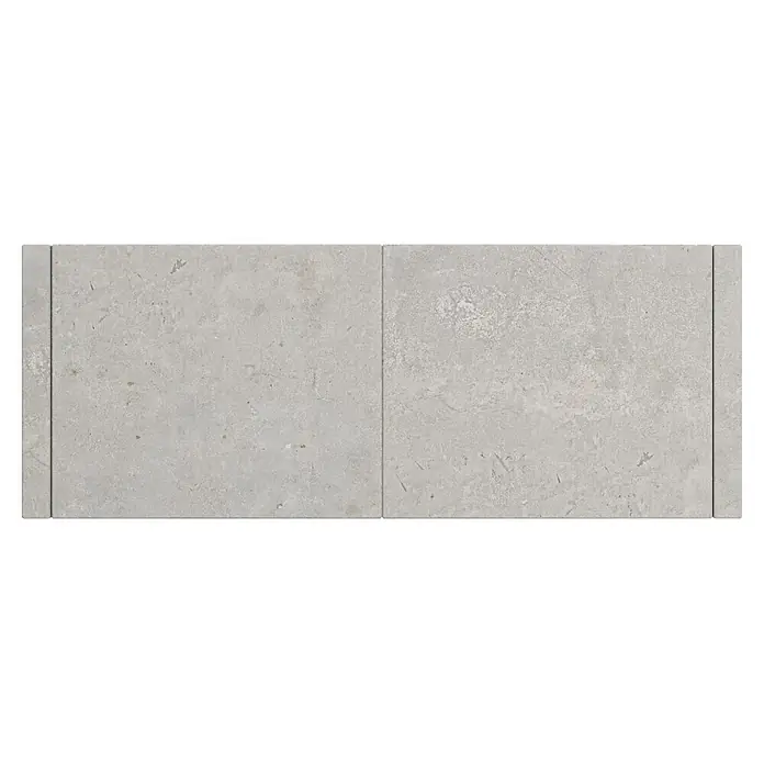 Diephaus Hochbeet - 210 x 100 x 80 cm, Beton, Grau - Zwei hellgraue rechteckige Fliesen mit verwitterter Betontextur, geeignet für Boden- oder Wandflächen.