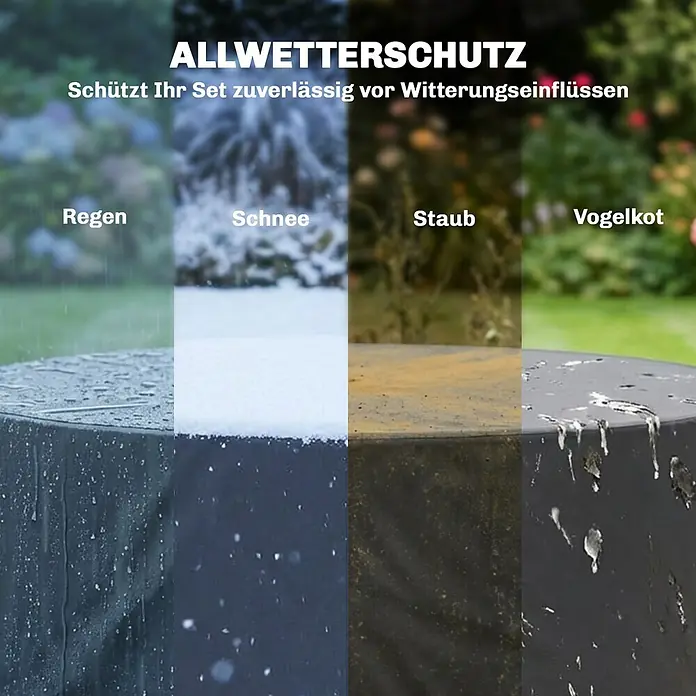 Outsunny Loungemöbel Schutzhülle - 420D Oxford-Gewebe, PU-Beschichtung, Schwarz - Anthrazitfarbener Schutz demonstriert zuverlässigen Schutz vor Regen, Schnee, Staub und Vogelkot.