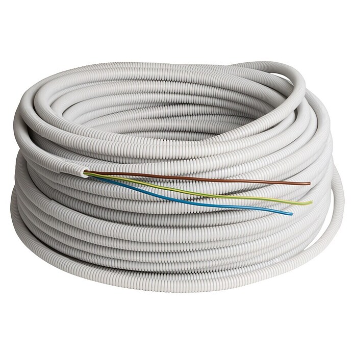 Profile Flexibele buis Voorbedraad 3G2.5 (Lengte: 50 m, Grijs) | BAUHAUS
