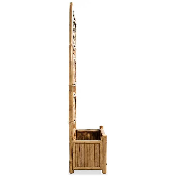 Furnicato Hochbeet inkl. Rankgitter oder Hilfe - 30 x 40 x 135 cm, Naturmaterialien, Braun - Pflanzkübel aus natürlichem Bambus mit integriertem Rankgitter, ideal für Kletterpflanzen.