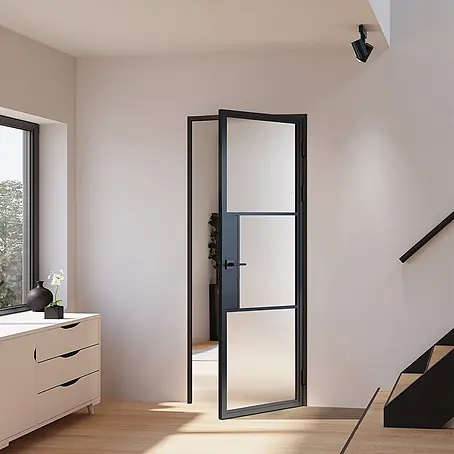 Inova  Zimmertür Glasdrehtür ESG Glastür Komplettset DIN Rechts 90 x 201 cm