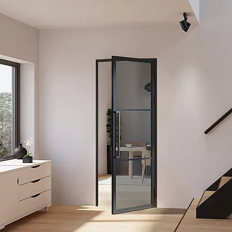 Inova  Zimmertür Glasdrehtür ESG Glastür Komplettset DINRechts 83 x 197 cm