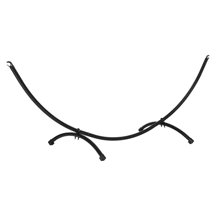 Outsunny Hängemattengestell - Stahl, Schwarz - Schwarzes Metall-Hängemattenständer mit geschwungenem Design.