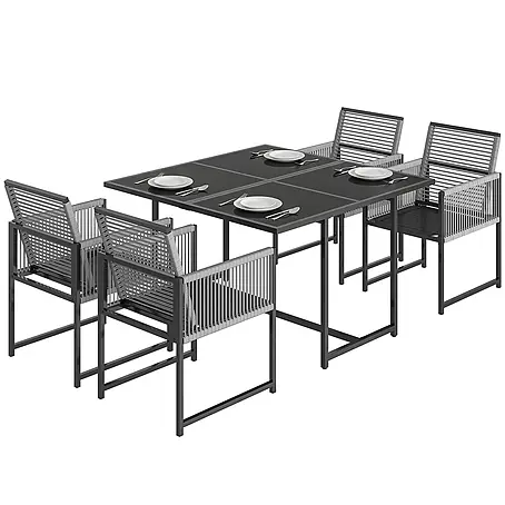 Outsunny  Gartentisch-Set