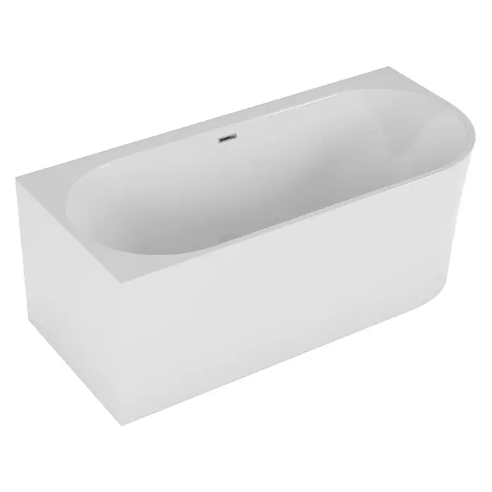 Bad Land Freistehende Badewanne ALVA freist. Badewanne 170x80 cm links Weiß, Ablauf - Acryl, weiß - Weiße Einbau-Badewanne mit abgerundetem Ende und Überlaufschlitz.
