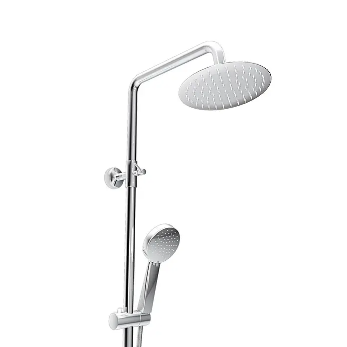 AcquaVapore Duschsystem Fertigdusche DA01 - Chrom - Poliertes Chrom Duschsystem mit Kopfbrause und Handbrause.