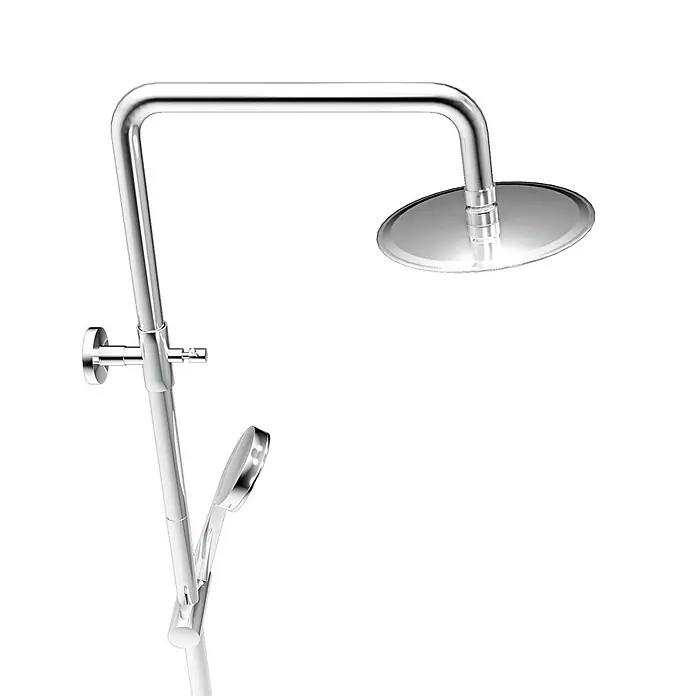 AcquaVapore Duschsystem Fertigdusche DA01 - Chrom - Duschsystem aus Chrom mit runder Kopf- und Handbrause.