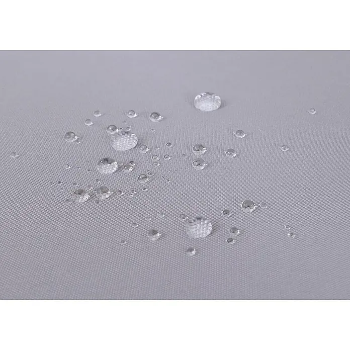 Proregal Loungesofa - Aluminium, Grau - Grauer Webstoff mit sichtbaren Wassertropfen, der seine wasserabweisende Eigenschaft demonstriert.