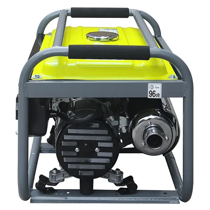 Könner & Söhnen Stromerzeuger KSB 2800C - Nennleistung: 2,5 kW, Tankvolumen: 12 l - Gelber und grauer tragbarer Generator mit Metallrahmen und Gummigriffen, Motor- und Auspuffkomponenten sichtbar.