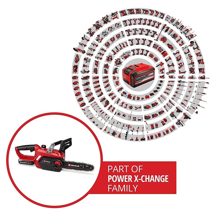 Einhell Power X-Change 18V Akumulatorska verižna žaga SETGE-LC 18 KIT 5AH  (1 baterija, Dolžina meča: 25 cm) | 7371 - Akku-Kettensägen | IAEJ - Kettensägen | IAE - Gartenmotorgeräte | IA - Gartenhartware | I - Stadtgarten | BAUHAUS