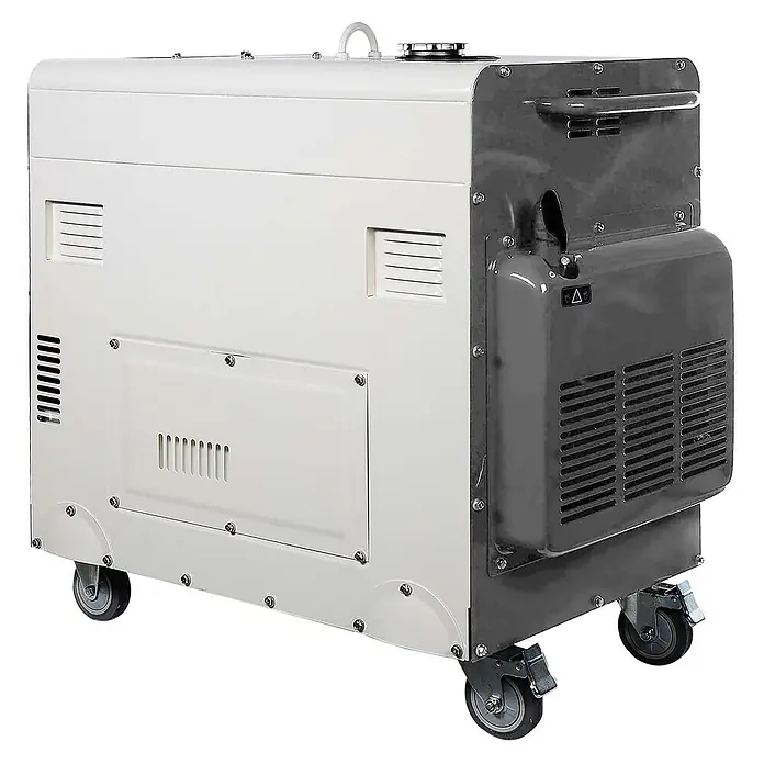 Könner & Söhnen Stromerzeuger KS 9200HDES-1/3 ATSR - Tankvolumen: 20 l - Weißer und grauer tragbarer Generator auf Rädern.