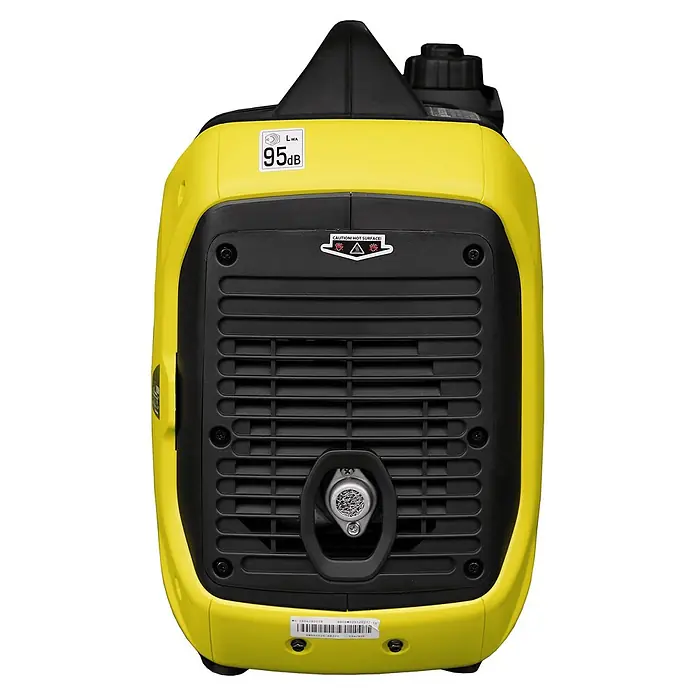 Könner & Söhnen Stromerzeuger KSB 33i S - Nennleistung: 3 kW, Tankvolumen: 4 l - Gelber und schwarzer tragbarer Inverter-Generator mit schwarzem Lüftungsgitter und Seilzugstarter, mit 95dB LWA Etikett.