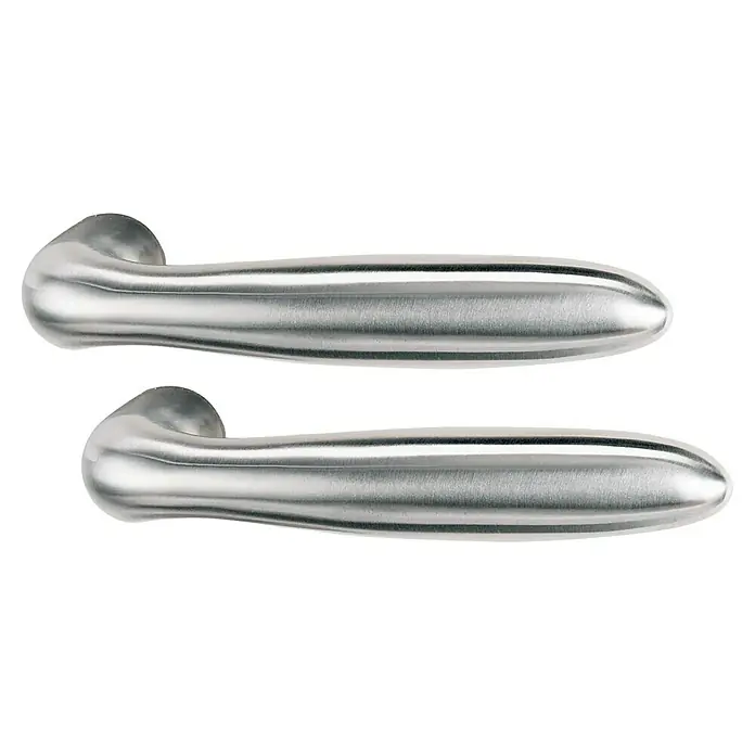 Diamond Doors Modern Drückerpaar Fun - Edelstahl matt, Stärke Tür: 40 mm - 45 mm, Edelstahl - Zwei gebürstete Edelstahl-Türgriffe. Die Griffe sind elegant und modern gestaltet, perfekt für jede Tür.