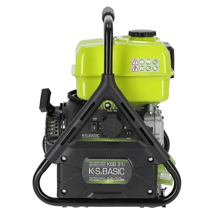 Könner & Söhnen Stromerzeuger KSB 31i - Nennleistung: 2,8 kW, Tankvolumen: 5 l - K&S BASIC KSB 31i Inverter-Stromerzeuger, 2.8/3.0kW, limettengrün-schwarz mit Tragegriff.