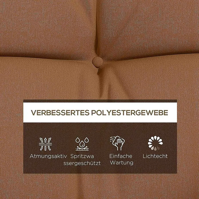 Outsunny Bankauflage Hollywoodschaukel - Hollywoodschaukel, 1 Stk., 100% Polyester, Braun - Verbessertes braunes Polyesterpolstergewebe mit Atmungsaktivität, Spritzwasserschutz, einfacher Wartung und Lichtechtheit.