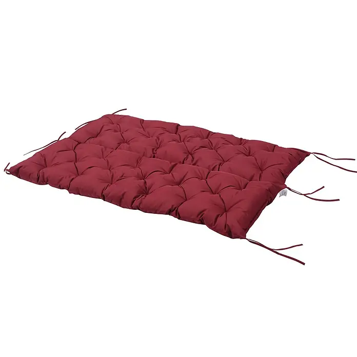 Outsunny Bankauflage - Gartenbank, 1 Stk., Polyester, Schaumstoff, Rot - Tiefrotes, rechteckiges, getuftetes Kissen mit Befestigungsbändern, ideal für Bänke oder Gartenmöbel.