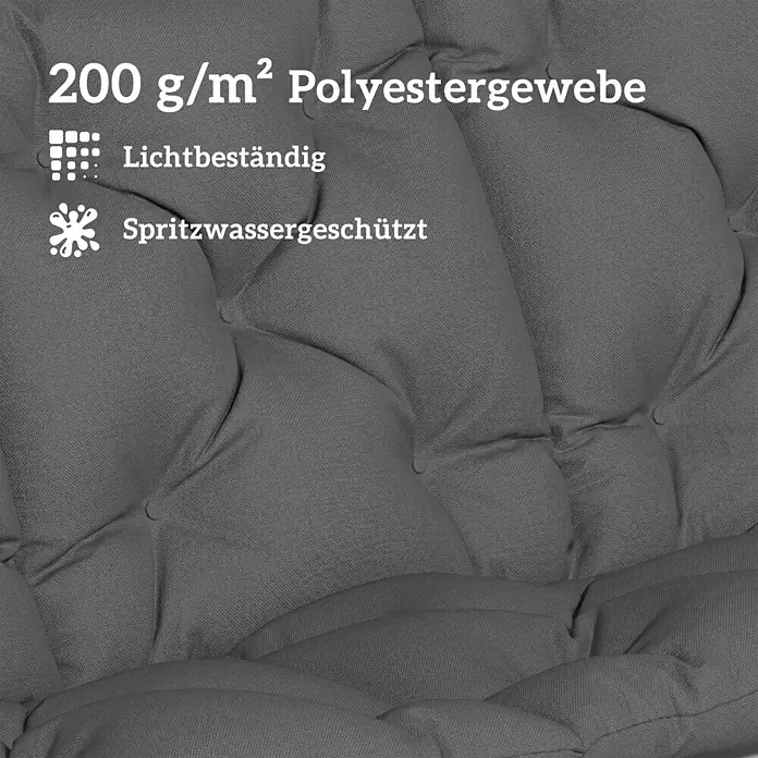 Outsunny Bankauflage - Hollywoodschaukel, 1 Stk., PP-Baumwolle, Polyester, Dunkelgrau - Grau 200 g/m² Polyestergewebe-Kissen, lichtbeständig und spritzwassergeschützt.