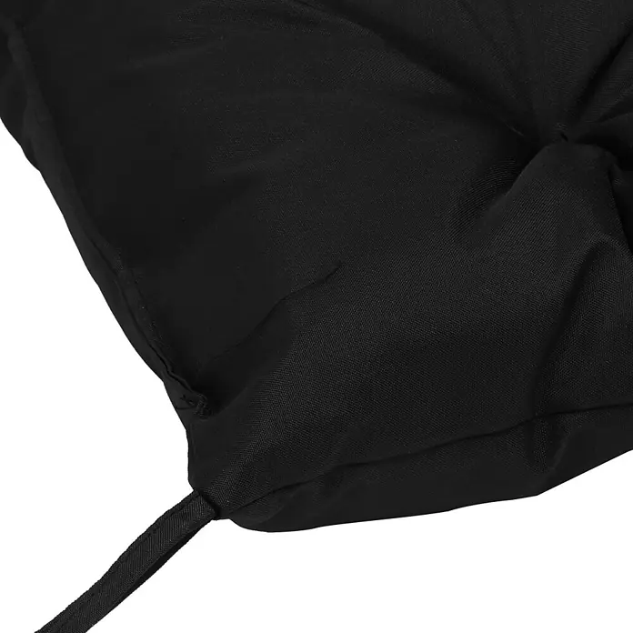 Outsunny Bankauflage - 1 Stk., 100% Polyester, Schwarz - Schwarzes Stoffkissen mit sichtbaren Nähten und einem Textilbindeband.