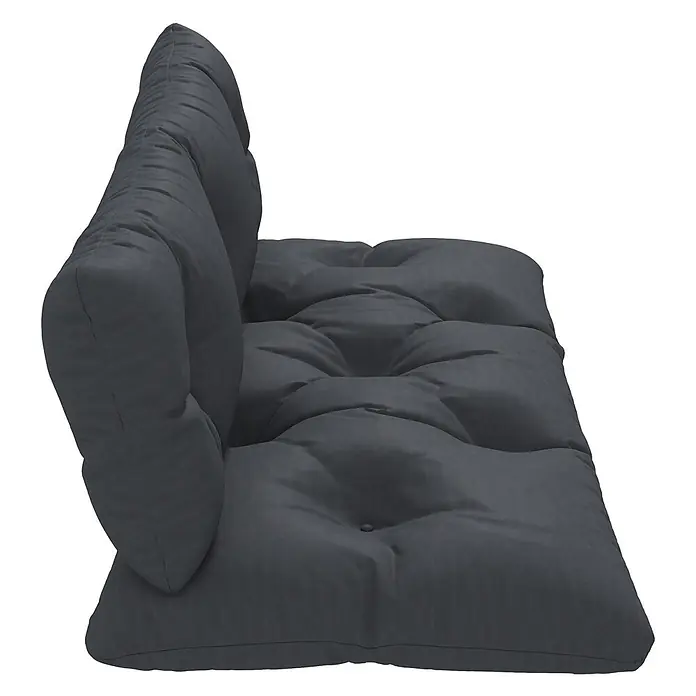 Outsunny Bankauflage - Dekopaletten, 1 Stk., L x B x H: 120 x 60 x 15 cm, Polyester, Schaumstoff, Dunkelgrau - Dunkelgraues, getuftetes Futon-Kissen mit integrierter Rückenlehne aus weichem Stoff.
