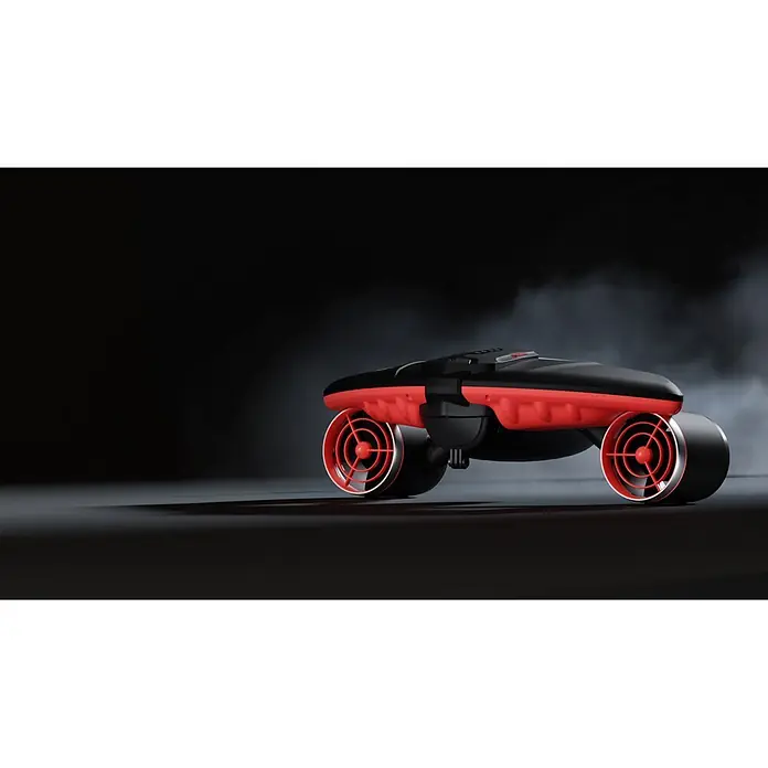 Sublue Tauchscooter Navbow 2026 - L x B x H: 486 x 327 x 177 mm - Roter und schwarzer Unterwasser-Scooter mit seitlichen Doppelpropellern.