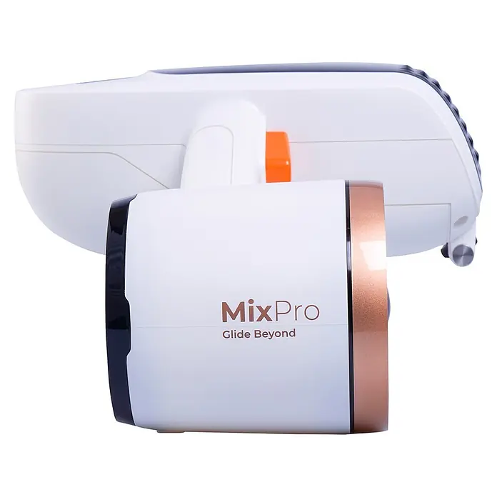 Sublue Tauchscooter MixPro 2026 - L x B x H: 465 x 230 x 230 mm - Weißes Gerät mit schwarzen und goldfarbenen Akzenten, mit „MixPro Glide Beyond“-Branding.