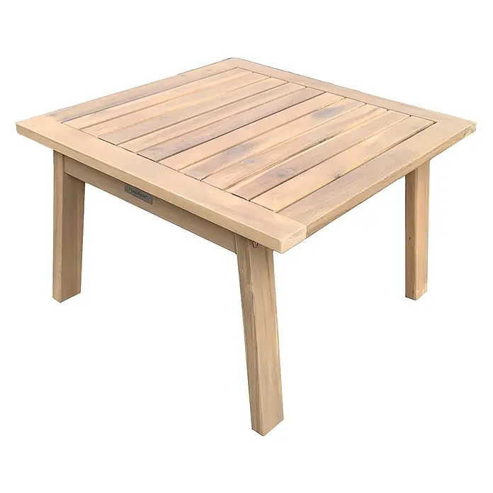 Happy Garden Loungemöbel-Set GILI - 3 -tlg., Akazie, Grau - Quadratischer Beistelltisch aus Holz mit Lattenplatte.