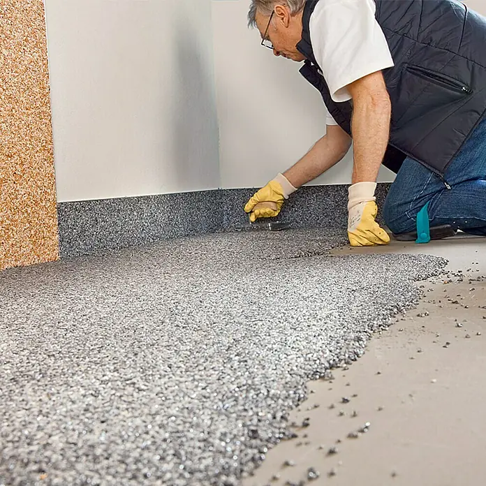 Probau Steinchenteppich Marmorkiesel, 2-4 mm - Nebelgrau, 20 kg - Epoxidharzboden wird mit einer Kelle verlegt, ein langlebiger und stilvoller Bodenbelag.