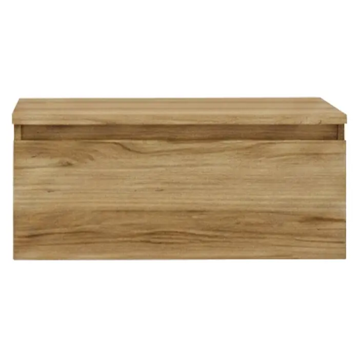 Conjunto de mueble de baño Aidan - Ancho: 60 cm, Teka, 3 pzs. - Caja de almacenaje de madera clara con veta de madera prominente.