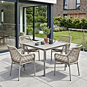 Acamp Gartenmöbel-Set Rom (5 -tlg., Aluminium, Sandfarben, 90 x 90 x 74 cm) | BAUHAUS
