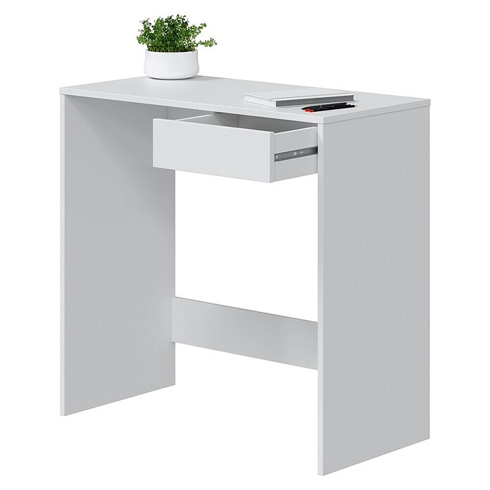Mesa de escritorio 008313O (L x An x Al: 40 x 79 x 78 cm, Blanco, Número de cajones: 1 ud.) | BAUHAUS
