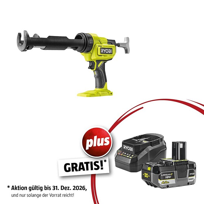 Ryobi ONE+ Maschinenpaket (Akku-Kartuschenpresse RCG18-0 + gratis Starter-Kit) | BAUHAUS