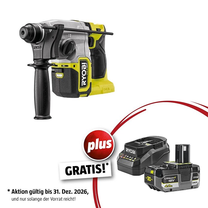 Ryobi ONE+HP Maschinenpaket (Akku-Kombihammer RSDS18X-0 + gratis Starter-Kit) | BAUHAUS