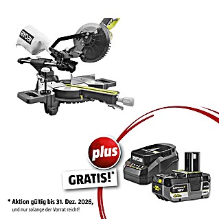 Ryobi ONE+ Maschinenpaket (Akku-Kapp- & Gehrungssäge RMS18190-0 + gratis Starter-Kit)