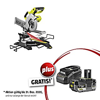 Ryobi ONE+ Maschinenpaket (Akku-Kapp- & Gehrungssäge R18MS216-0 + gratis Starter-Kit)