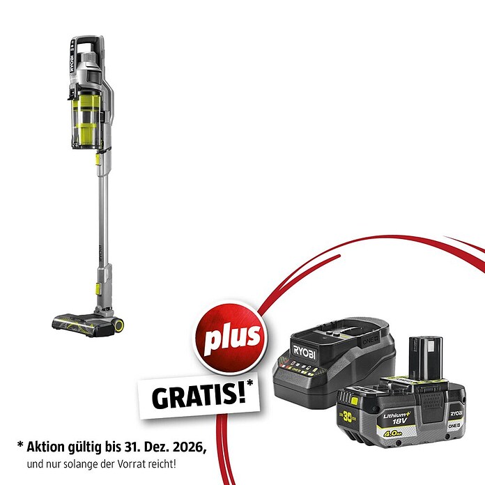 Ryobi ONE+ Maschinen-Set (Akku-Staubsauger RSVS18BL-0 + gratis Starter-Kit) | BAUHAUS