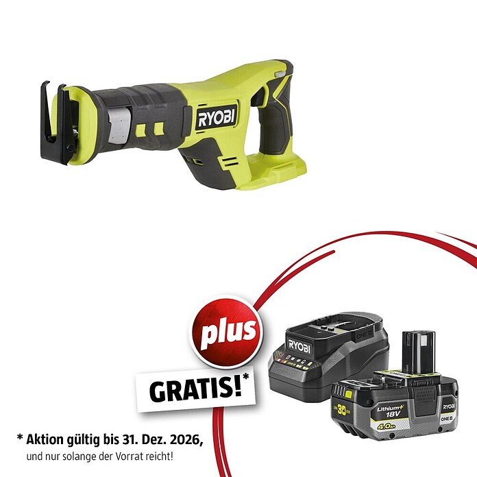 Ryobi ONE+ Maschinen-Set (Akku-Säbelsäge RRS18-0 + gratis Starter-Kit) | BAUHAUS