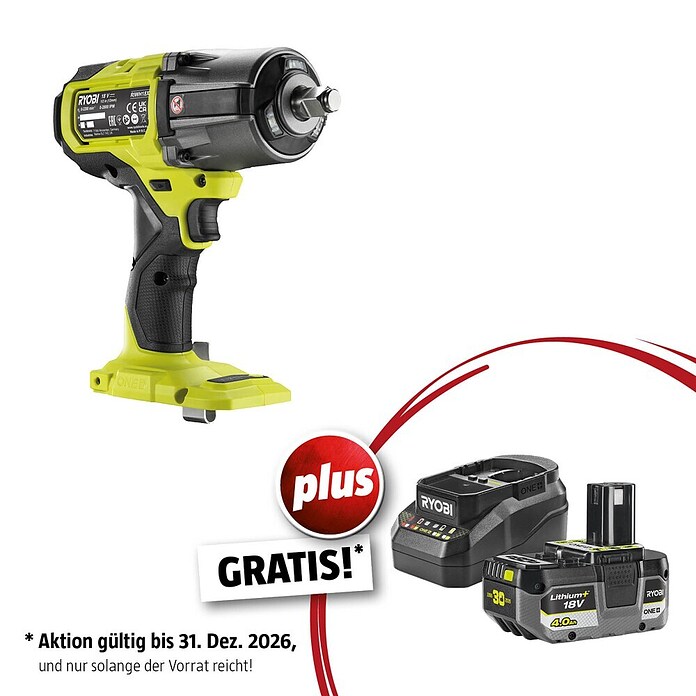 Ryobi ONE+HP Maschinenpaket (Akku-Schlagschrauber RIWH18X-0 Performance + gratis Starter-Kit) | BAUHAUS