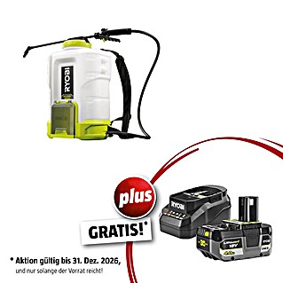Ryobi ONE+ Maschinenpaket (Akku-Drucksprühgerät 18V RY18BPSB-0,18V, 4 Ah Akku & 2A Ladegerät)