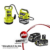 Ryobi ONE+ Schmutzwasserpumpe (Schmutzwasserpumpe ,18V, 4 Ah Akku & 2A Ladegerät) | BAUHAUS